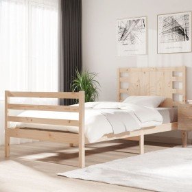 Estructura de cama sin colchón madera maciza de pino 90x200 cm Estructura de cama sin colchón madera maciza de pino 90x200 cm