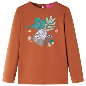 Langarm-T-Shirt für Kinder in der Farbe Cognac 128 von vidaXL, Kinder-T-Shirts - Ref: Foro24-14172, Preis: 8,72 €, Rabatt: %