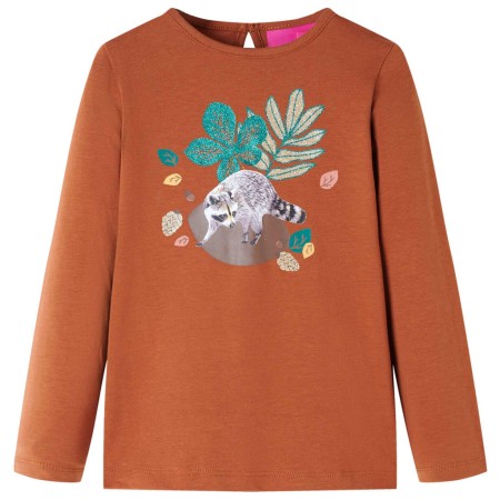 Langarm-T-Shirt für Kinder in der Farbe Cognac 128 von vidaXL, Kinder-T-Shirts - Ref: Foro24-14172, Preis: 8,81 €, Rabatt: %