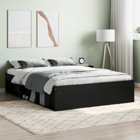 Schwarzer Doppelbettrahmen 135x190 cm von vidaXL, Betten und Lattenroste - Ref: Foro24-3203909, Preis: 189,49 €, Rabatt: %