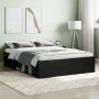 Black double bed frame 135x190 cm by vidaXL, Beds and slatted bases - Ref: Foro24-3203909, Price: 186,79 €, Discount: %