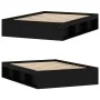 Black double bed frame 135x190 cm by vidaXL, Beds and slatted bases - Ref: Foro24-3203909, Price: 186,79 €, Discount: %