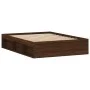 Brown oak double bed frame 135x190 cm by vidaXL, Beds and slatted bases - Ref: Foro24-3203914, Price: 148,48 €, Discount: %
