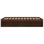 Brown oak double bed frame 135x190 cm by vidaXL, Beds and slatted bases - Ref: Foro24-3203914, Price: 148,48 €, Discount: %