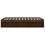 Estructura de cama de matrimonio roble marrón 135x190 cm de vidaXL, Camas y somieres - Ref: Foro24-3203914, Precio: 152,36 €,...