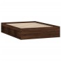 Estructura de cama de matrimonio roble marrón 135x190 cm de vidaXL, Camas y somieres - Ref: Foro24-3203914, Precio: 152,36 €,...