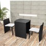 Garten-Bistrotisch und Stühle 3-teilig und schwarze Polyrattan-Kissen von vidaXL, Gartensets - Ref: Foro24-42882, Preis: 200,...