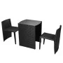 Garden bistro table and chairs 3 pieces and black poly rattan cushions by vidaXL, Garden sets - Ref: Foro24-42882, Price: 199...