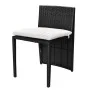 Garden bistro table and chairs 3 pieces and black poly rattan cushions by vidaXL, Garden sets - Ref: Foro24-42882, Price: 199...