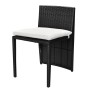 Garten-Bistrotisch und Stühle 3-teilig und schwarze Polyrattan-Kissen von vidaXL, Gartensets - Ref: Foro24-42882, Preis: 200,...