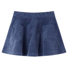 Falda infantil con bolsillos pana azul marino 116