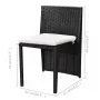 Garden bistro table and chairs 3 pieces and black poly rattan cushions by vidaXL, Garden sets - Ref: Foro24-42882, Price: 199...