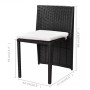 Garten-Bistrotisch und Stühle 3-teilig und schwarze Polyrattan-Kissen von vidaXL, Gartensets - Ref: Foro24-42882, Preis: 200,...