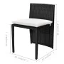 Garden bistro table and chairs 3 pieces and black poly rattan cushions by vidaXL, Garden sets - Ref: Foro24-42882, Price: 199...