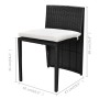 Garten-Bistrotisch und Stühle 3-teilig und schwarze Polyrattan-Kissen von vidaXL, Gartensets - Ref: Foro24-42882, Preis: 200,...