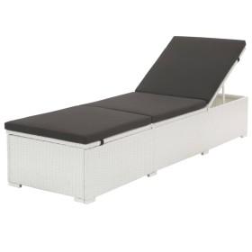Liege mit weißem synthetischem Rattankissen von vidaXL, Liegen - Ref: Foro24-43951, Preis: 173,03 €, Rabatt: %