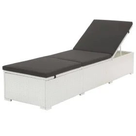 Sun lounger with white synthetic rattan cushion by vidaXL, Loungers - Ref: Foro24-43951, Price: 126,19 €, Discount: %