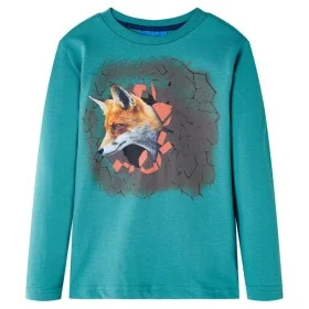 Dunkles Aquamarin-Langarm-T-Shirt für Kinder 92 von vidaXL, Kinder-T-Shirts - Ref: Foro24-13354, Preis: 8,59 €, Rabatt: %
