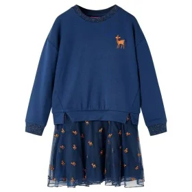 Marineblaues Langarm-Kinderkleid 140 von vidaXL, Kinderkleider - Ref: Foro24-14198, Preis: 15,57 €, Rabatt: %