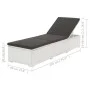 Liege mit weißem synthetischem Rattankissen von vidaXL, Liegen - Ref: Foro24-43951, Preis: 126,19 €, Rabatt: %