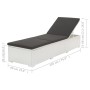 Liege mit weißem synthetischem Rattankissen von vidaXL, Liegen - Ref: Foro24-43951, Preis: 173,03 €, Rabatt: %