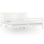 Estructura de cama sin colchón madera maciza blanca 200x200 cm