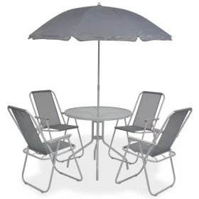 6-piece garden dining set, steel and grey textilene by vidaXL, Garden sets - Ref: Foro24-43785, Price: 187,78 €, Discount: %