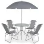 6-piece garden dining set, steel and grey textilene by vidaXL, Garden sets - Ref: Foro24-43785, Price: 187,78 €, Discount: %