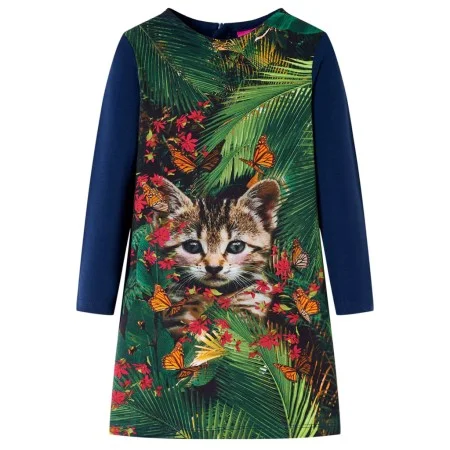 Vestido infantil de manga larga azul marino 128 de vidaXL, Vestidos de niños - Ref: Foro24-14930, Precio: 13,38 €, Descuento: %