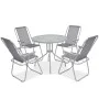 6-teiliges Garten-Esszimmerset aus Stahl und grauem Textilene von vidaXL, Gartensets - Ref: Foro24-43785, Preis: 187,78 €, Ra...