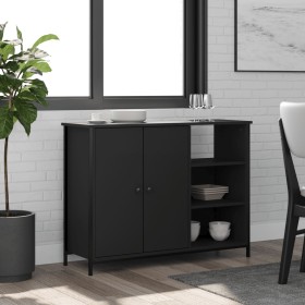 Black engineered wood sideboard 100x33x75 cm by vidaXL, Sideboards - Ref: Foro24-835549, Price: 79,16 €, Discount: %