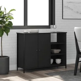 Black engineered wood sideboard 100x33x75 cm by vidaXL, Sideboards - Ref: Foro24-835549, Price: 78,31 €, Discount: %