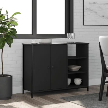 Aparador de madera de ingeniería negro 100x33x75 cm de vidaXL, Aparadores - Ref: Foro24-835549, Precio: 78,07 €, Descuento: %
