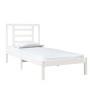 Estructura de cama madera maciza individual blanco 75x190 cm