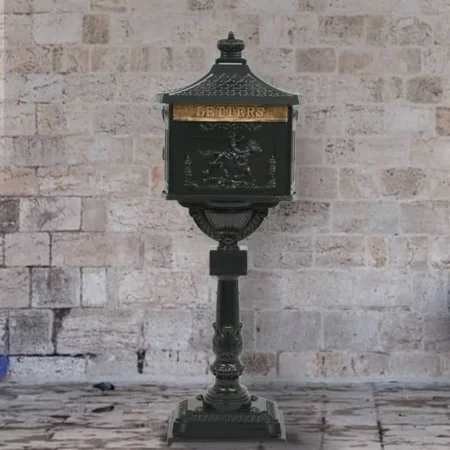 Buzón de pedestal de aluminio estilo vintage inoxidable verde de vidaXL, Buzones de correo - Ref: Foro24-43893, Precio: 338,1...