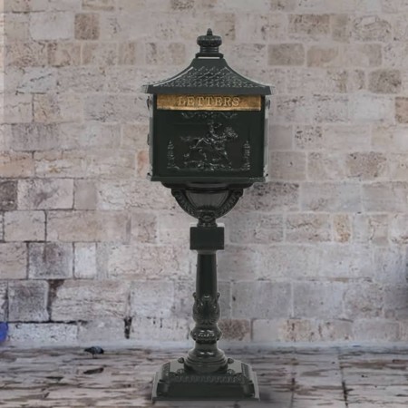 Green Stainless Vintage Style Aluminum Pedestal Mailbox by vidaXL, mailboxes - Ref: Foro24-43893, Price: 390,95 €, Discount: %