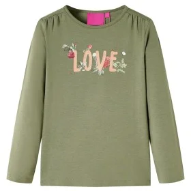 Khakifarbenes Langarm-T-Shirt für Kinder 140 von vidaXL, Kinder-T-Shirts - Ref: Foro24-13728, Preis: 9,95 €, Rabatt: %