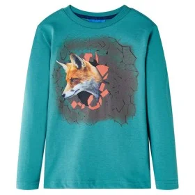 Dunkles Aquamarin-Langarm-T-Shirt für Kinder 116 von vidaXL, Kinder-T-Shirts - Ref: Foro24-13356, Preis: 8,59 €, Rabatt: %