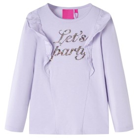 Helllila Kinder-Langarm-T-Shirt 128 von vidaXL, Kinder-T-Shirts - Ref: Foro24-14222, Preis: 9,27 €, Rabatt: %