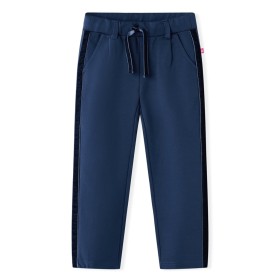 Pantalones infantiles con ribetes negros azul marino 116