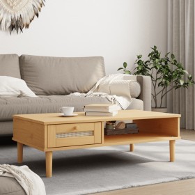 SENJA coffee table rattan look brown wood 100x55x33 cm by vidaXL, Coffee table - Ref: Foro24-358046, Price: 75,73 €, Discount: %