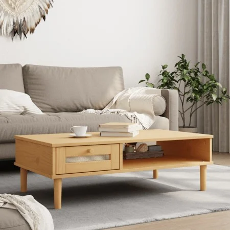 SENJA coffee table rattan look brown wood 100x55x33 cm by vidaXL, Coffee table - Ref: Foro24-358046, Price: 74,91 €, Discount: %