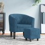 Dunkelblauer Samtsessel mit Hocker von vidaXL, Sessel - Ref: Foro24-356481, Preis: 204,03 €, Rabatt: %