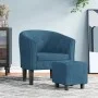 Dunkelblauer Samtsessel mit Hocker von vidaXL, Sessel - Ref: Foro24-356481, Preis: 207,81 €, Rabatt: %