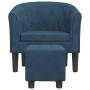 Dunkelblauer Samtsessel mit Hocker von vidaXL, Sessel - Ref: Foro24-356481, Preis: 204,03 €, Rabatt: %