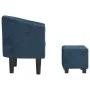 Sillón con taburete terciopelo azul oscuro de vidaXL, Sillones - Ref: Foro24-356481, Precio: 207,81 €, Descuento: %