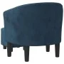 Sillón con taburete terciopelo azul oscuro de vidaXL, Sillones - Ref: Foro24-356481, Precio: 207,81 €, Descuento: %