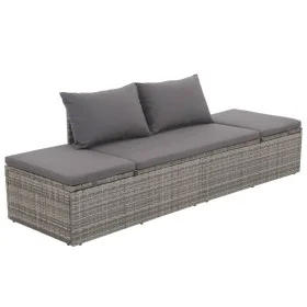 Gartenbett 195x60 cm graues synthetisches Rattan von vidaXL, Betten im Freien - Ref: Foro24-43955, Preis: 234,14 €, Rabatt: %