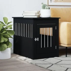 Jaula para perros madera de ingeniería negro 55x80x68 cm de vidaXL, Casetas para perros - Ref: Foro24-838324, Precio: 90,41 €...
