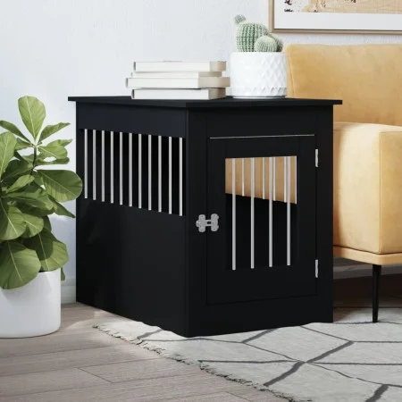 Schwarzer Hundekäfig aus Holzwerkstoff, 55 x 80 x 68 cm von vidaXL, Hundehütten - Ref: Foro24-838324, Preis: 90,41 €, Rabatt: %